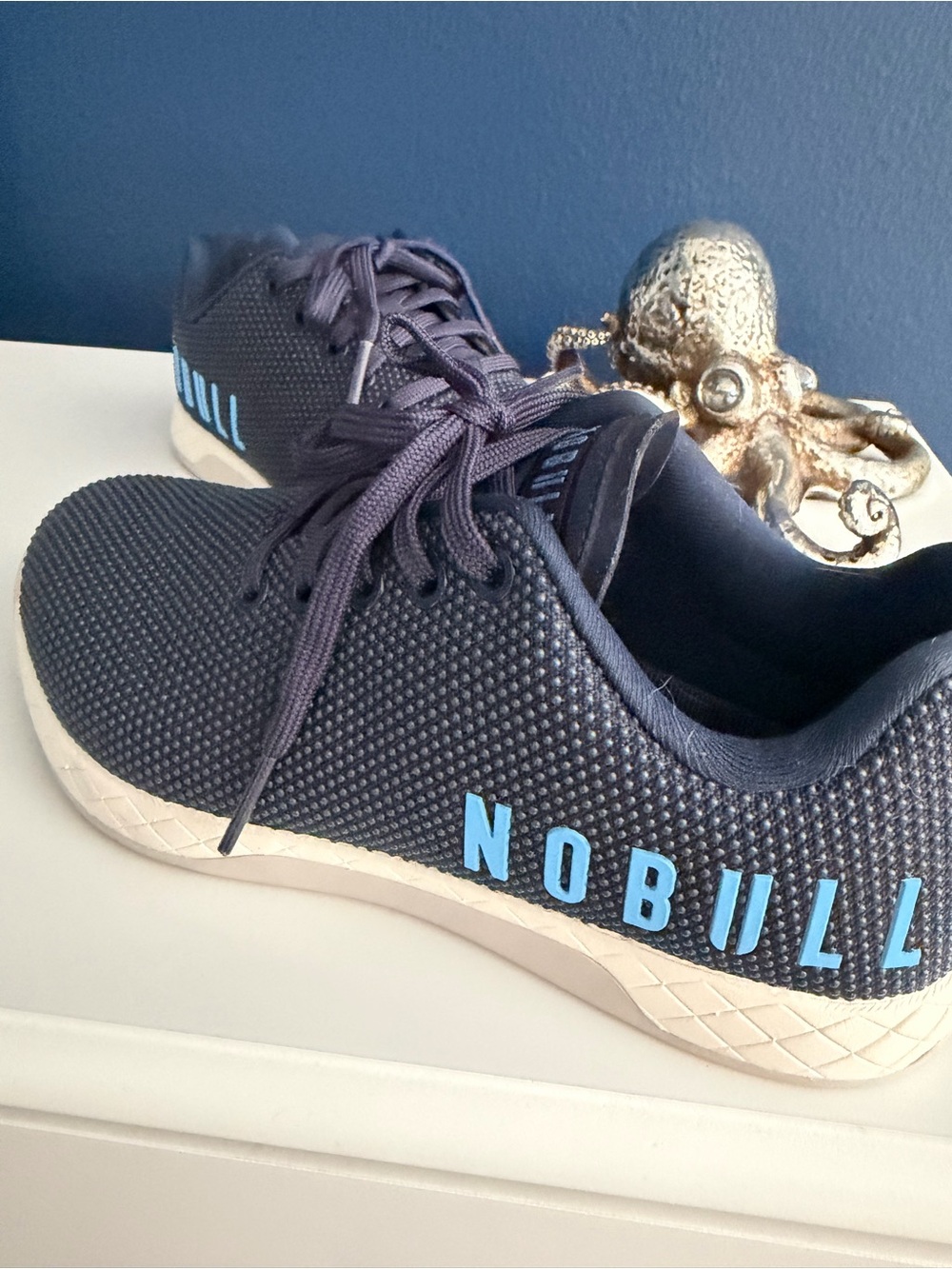 NOBULL Navy Athletic Sneakers with Light Blue Logo